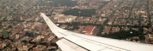 Flying over Mexico city.