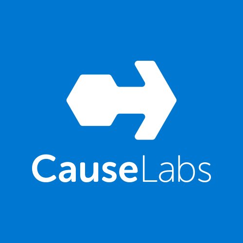 CauseLabs Logo - White text on a blue background