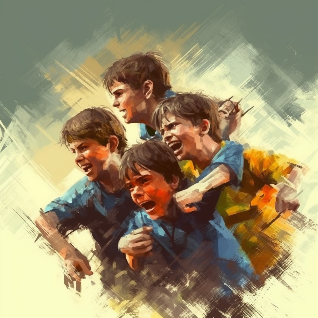 TWWK Angry Boys An illustration of four angry boys.