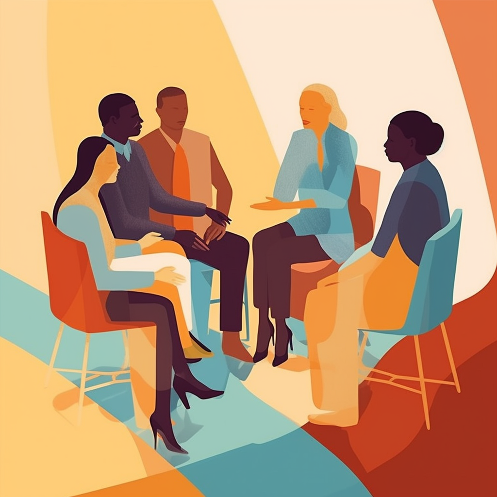 TWWK illustration of a diverse discussion